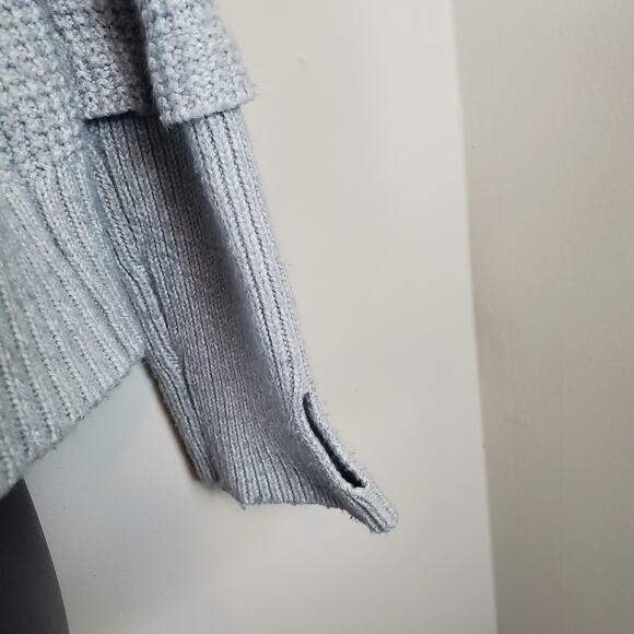 41 HAWTHORN Gray Sharon Cowl Neck Waffle Stitch Sweater - Picture 5 of 9